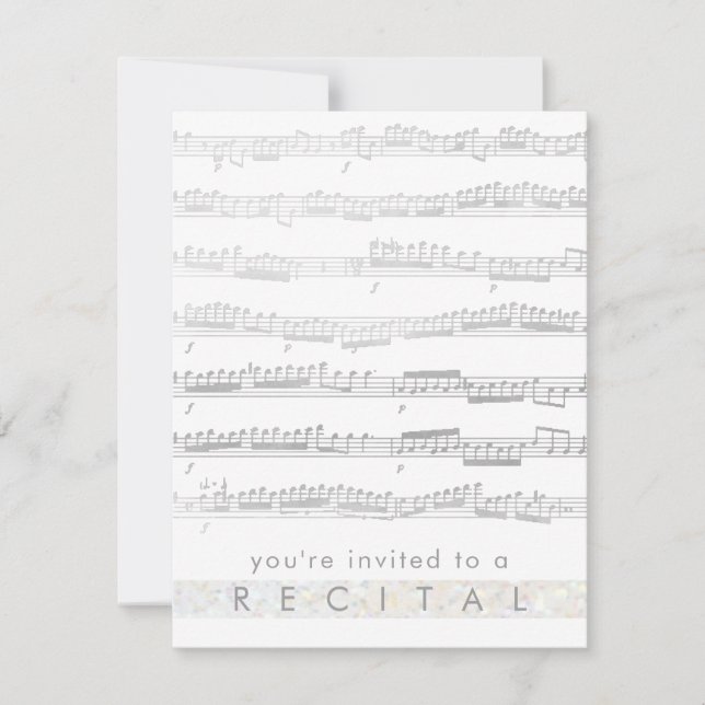 elegant grey music recital invitation (Front)