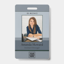 Elegant Grey Palette Employee Photo ID Company