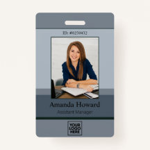 Elegant Grey Palette Employee Photo ID Company