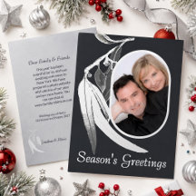 Elegant Grey Photo Eucalyptus Art Christmas Silver