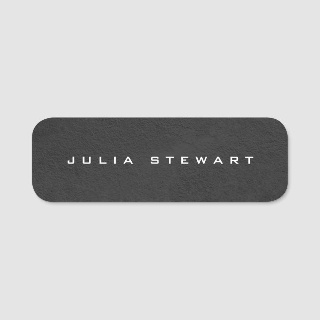 Elegant Grey Professional Modern Personal Name Tag (Front)