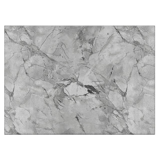 Elegant Grey "Regal Stone Vein" Marble Texture Dec Cutting Board (Front)