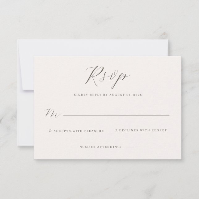 Elegant Grey RSVP Card (Front)