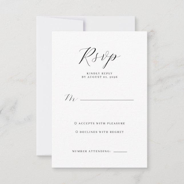 Elegant Grey RSVP Card (Front)