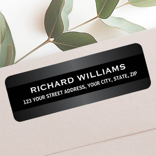 Elegant grey satin borders return address