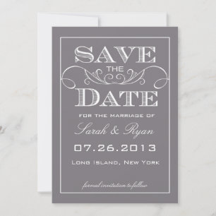 Elegant Grey Save the Date Announcement