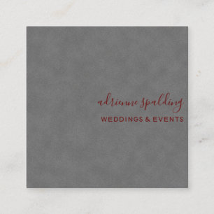 Elegant Grey Suede Leather Texture Professional Square Business Card