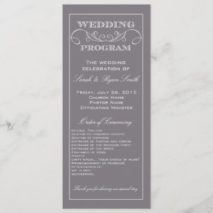 Elegant Grey Swirl Wedding Program Programme