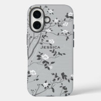 Elegant Grey Tree Blossom Art Personalised