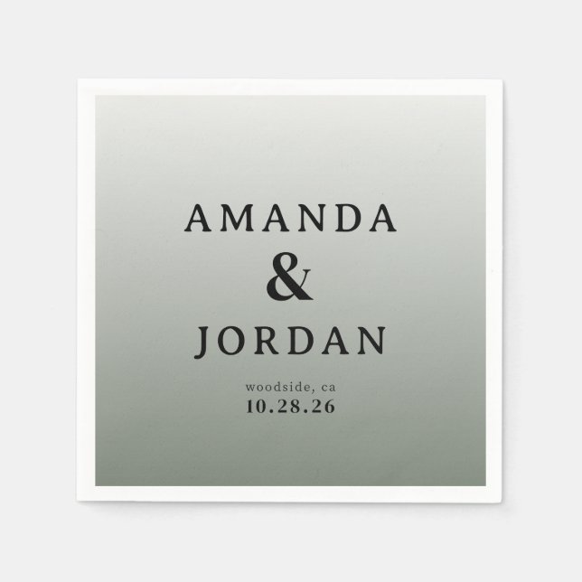 Elegant Grey Typographic Napkin (Front)