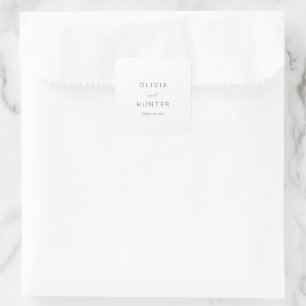 Elegant Grey Typographic Square Sticker