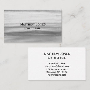 Elegant Grey Watercolor Winter Boho Business Card
