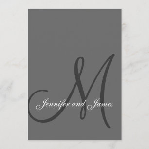 Elegant Grey Wedding Invitations Initial