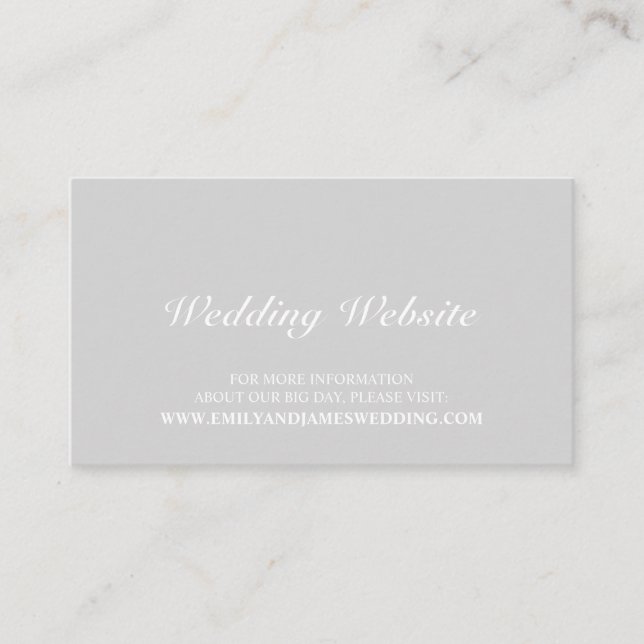 Elegant Grey Wedding Website Enclosure Card (Front)