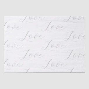 Elegant Grey White Love Wedding Tissue Paper