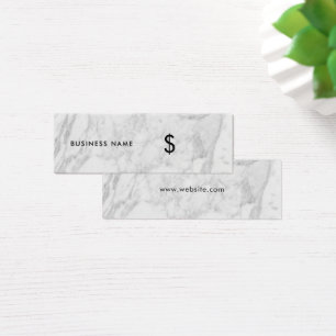 Elegant Grey White Marble Simple Price Tag
