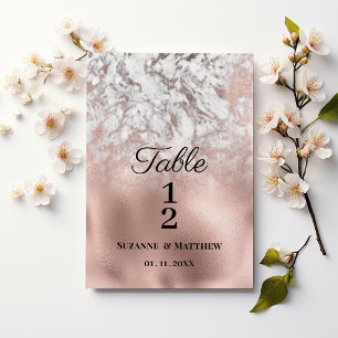 Elegant grey white rose gold marble Table Numbers