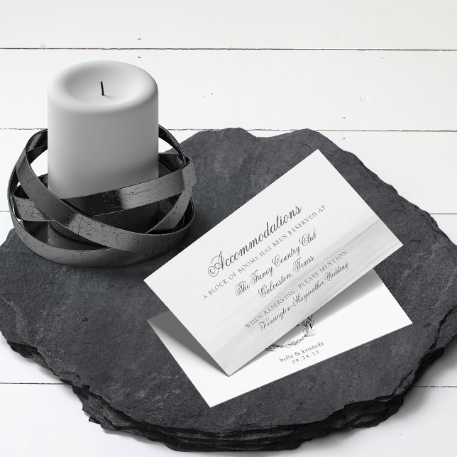 Elegant Grey White Watercolor Floral Wedding Enclosure Card (Creator Uploaded)