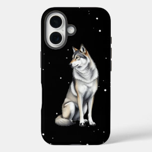 Elegant Grey Wolf iPhone 16 Case