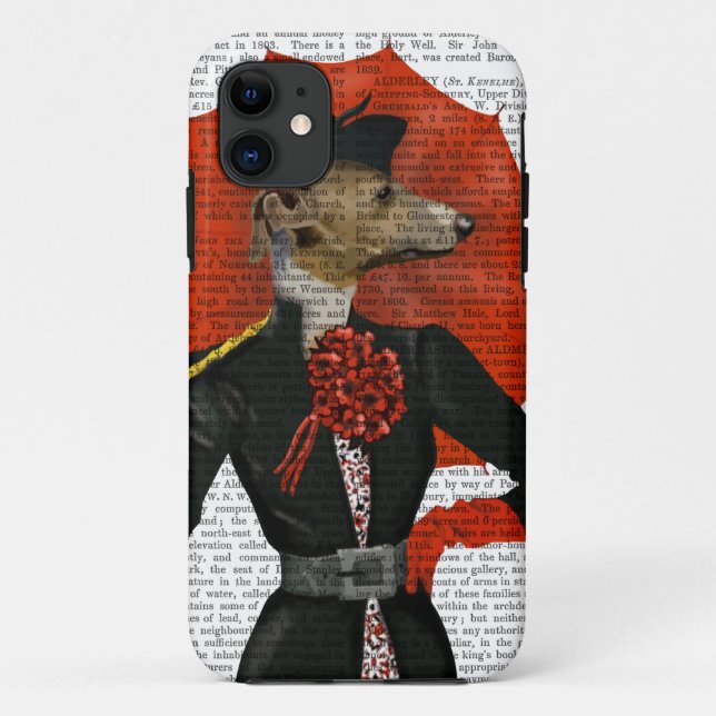 Elegant Greyhound and Red Umbrella 2 Case-Mate iPhone Case (Back)