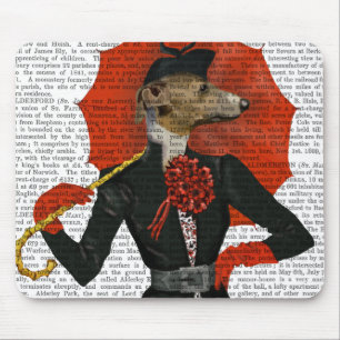 Elegant Greyhound and Red Umbrella 2 Mouse Mat