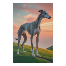 Elegant Greyhound Canvas – Sunset Hill