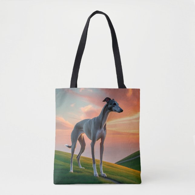 Elegant Greyhound Shoulder Tote (Front)