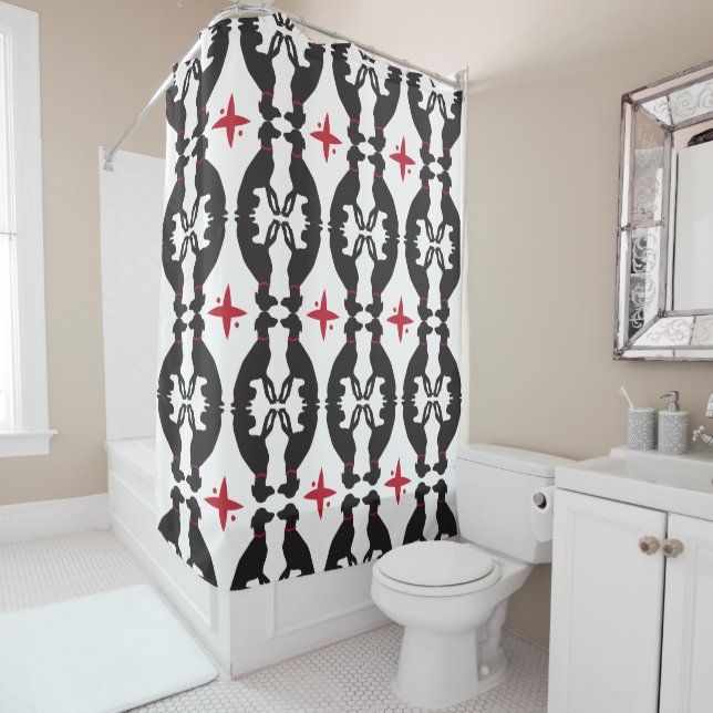 Elegant Greyhound Shower Curtain (In Situ)