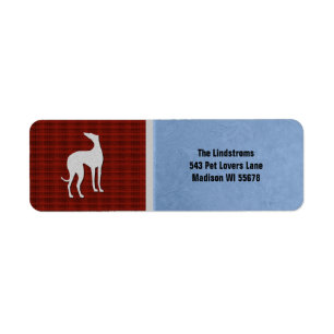 Elegant Greyhound Silhouette in Red White Blue