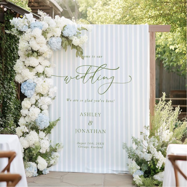 Elegant Greyish Blue Wedding Backdrop Tapestry (Creator Uploaded)