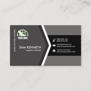Elegant Greyscale Arrowhead Logistics Director Business Card