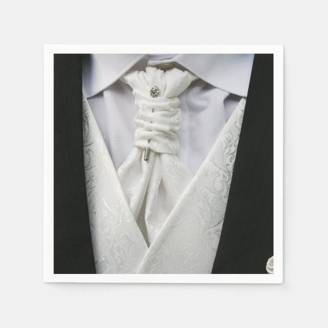 Elegant Groom Tuxedo Paper Napkin (Front)