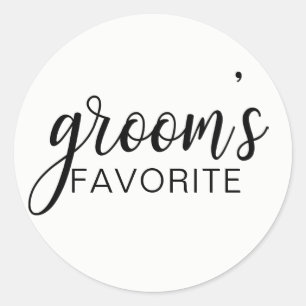 Elegant GROOM's FAVORITE Wedding Gift Favours Classic Round Sticker