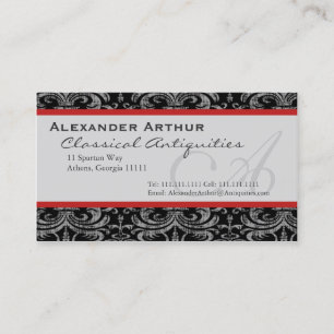 Elegant Grunge Interior Designer Antique Dealer Business Card