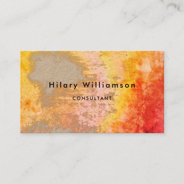 Elegant Grunge Kraft Brown Orange Rust Terracotta Business Card (Front)