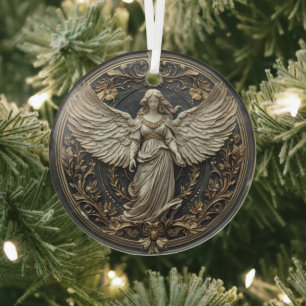 Elegant Guardian Angel Christmas Ornament