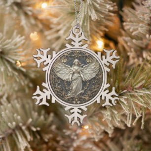 Elegant Guardian Angel Christmas Ornament