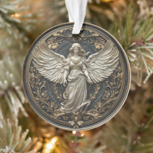 Elegant Guardian Angel Christmas Ornament