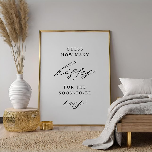 Elegant Guess How Many Kisses Bridal Shower Game  Poster (Creator Uploaded)