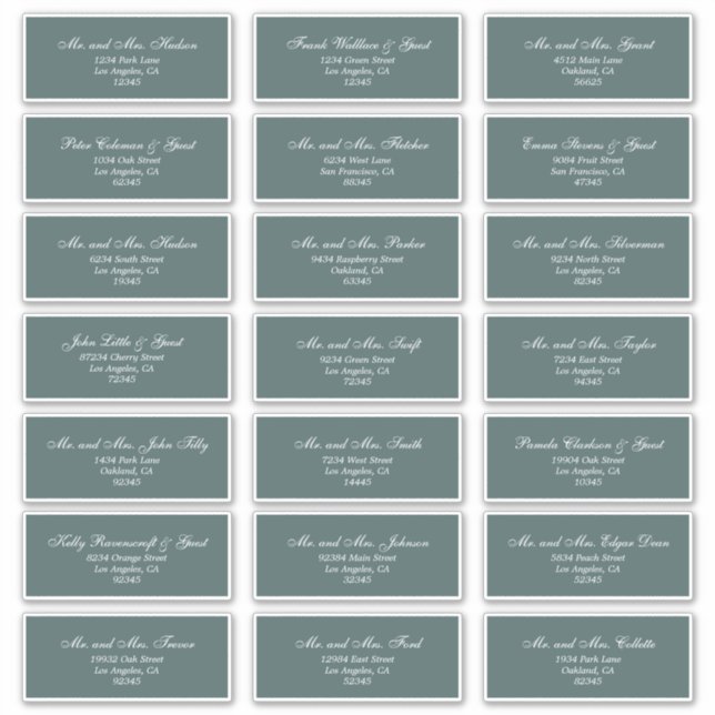 Elegant Guest Address Labels (Front)