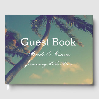 Elegant guest book for intimate beach wedding