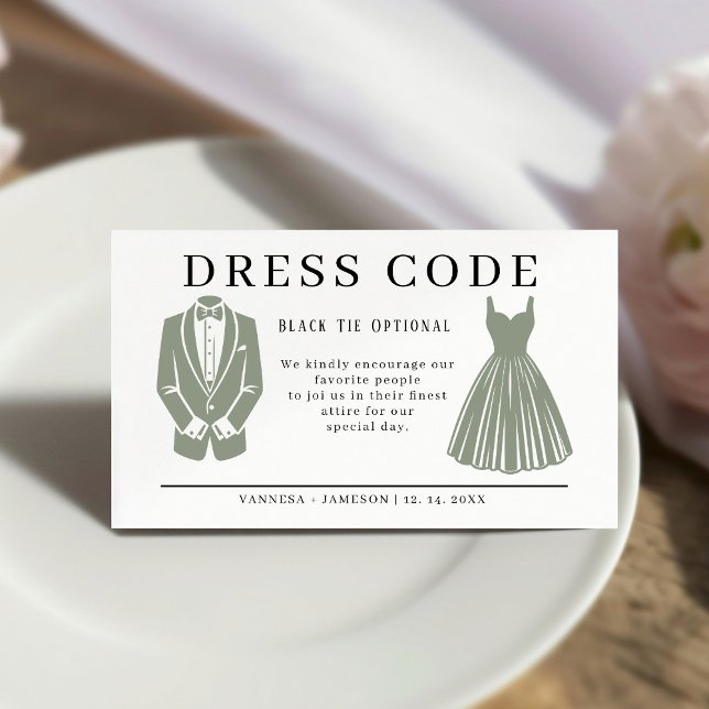 Elegant Guest dress code card, Canva attire  Enclosure Card (Creator Uploaded)