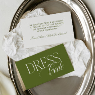 Elegant Guest Dress Code Wedding Enclosure Card