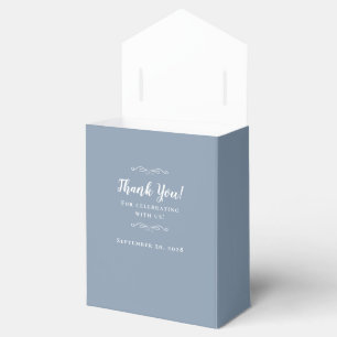 Elegant Guest Thank You Wedding Couple Dusty Blue  Favour Box