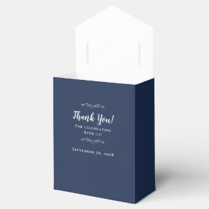 Elegant Guest Thank You Wedding Couple Navy Blue Favour Box