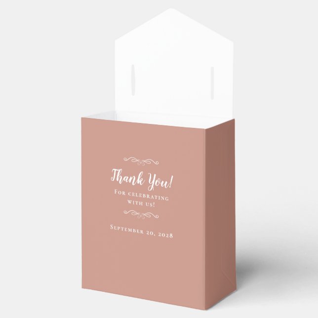 Elegant Guest Thank You Wedding Couple Rose Gold  Favour Box (Opened)