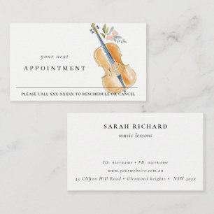 Elegant Guitar Musician Music Teacher Appointment Business Card