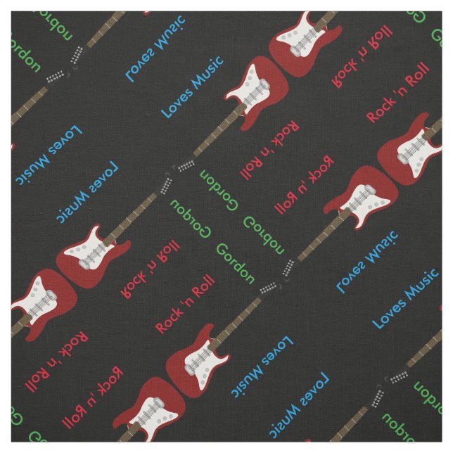 Elegant Guitar Print Fabric (Swatch)