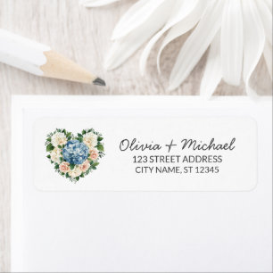 Elegant Gwatercolor Hydrangea Rose Return Address 