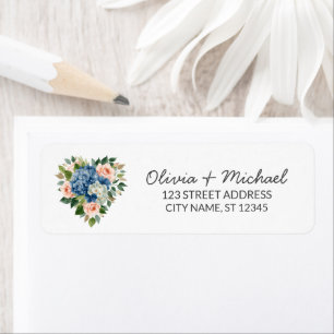 Elegant Gwatercolor Hydrangea Rose Return Address 